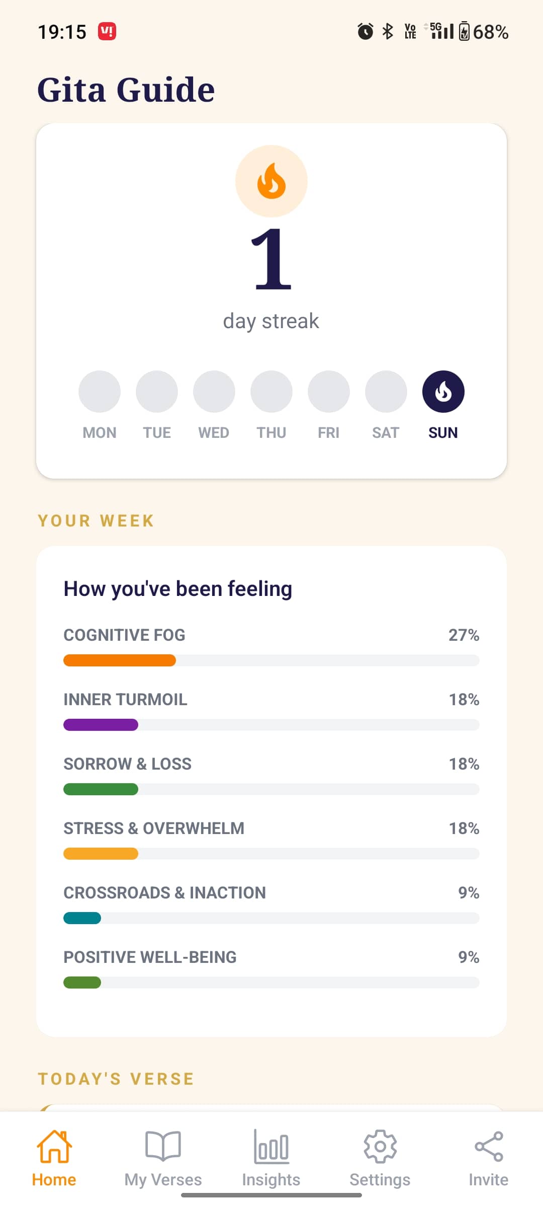 Get daily insights into your streaks and verses