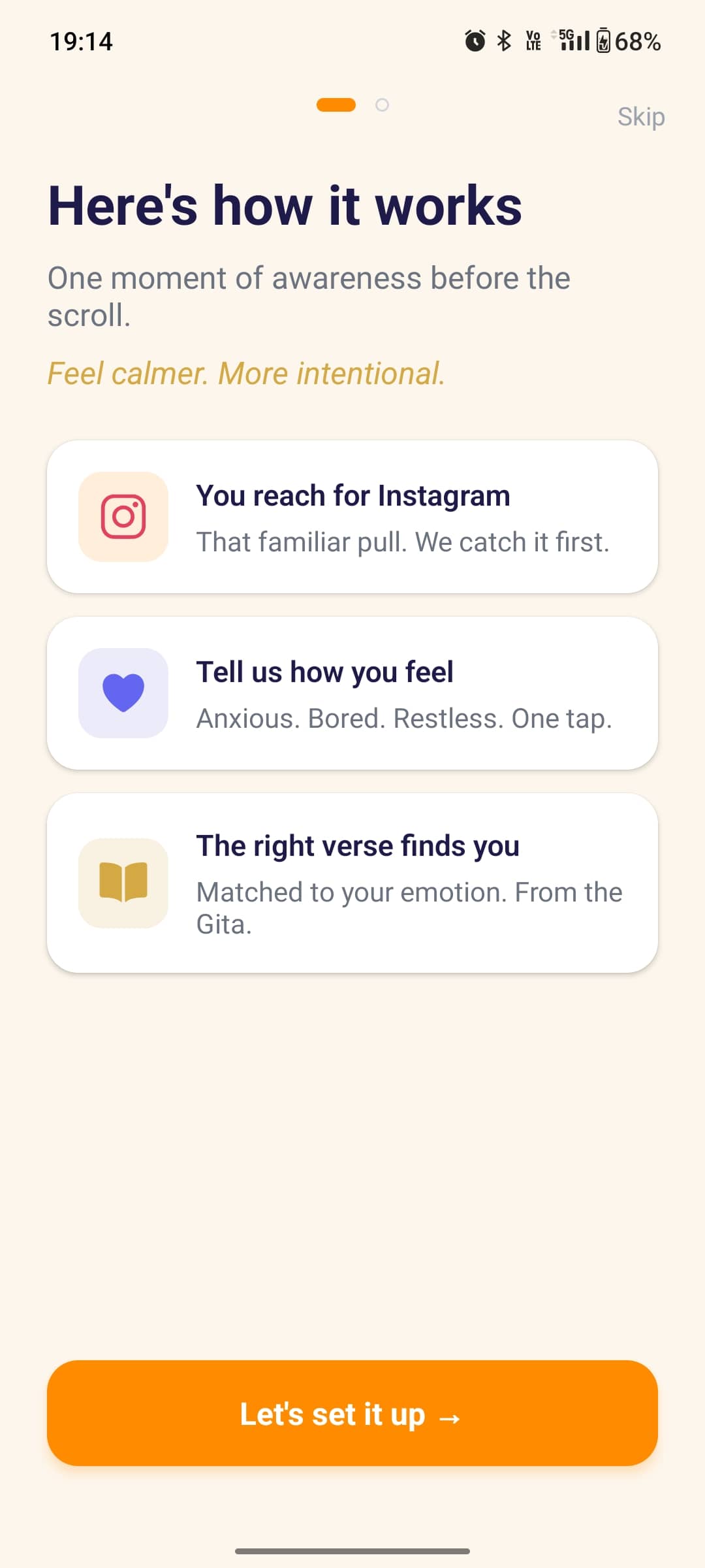 Gita Guide intercepting Instagram with a Bhagavad Gita verse